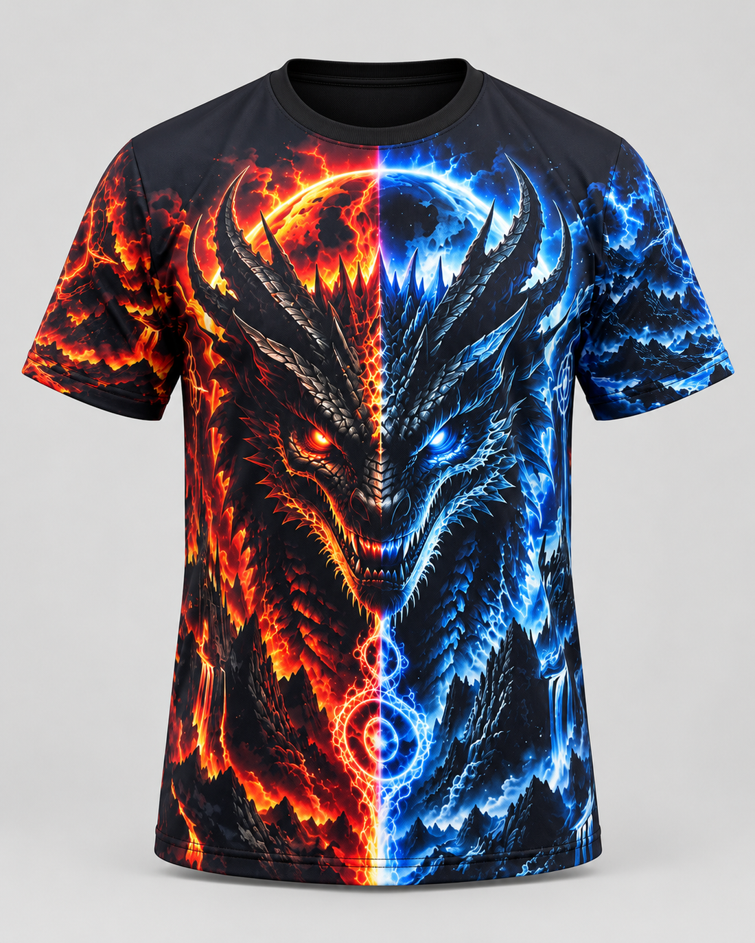 Camiseta Dragão Fogo e Gelo