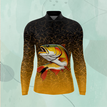 Camiseta de Pesca com Proteção UV (Dourado)