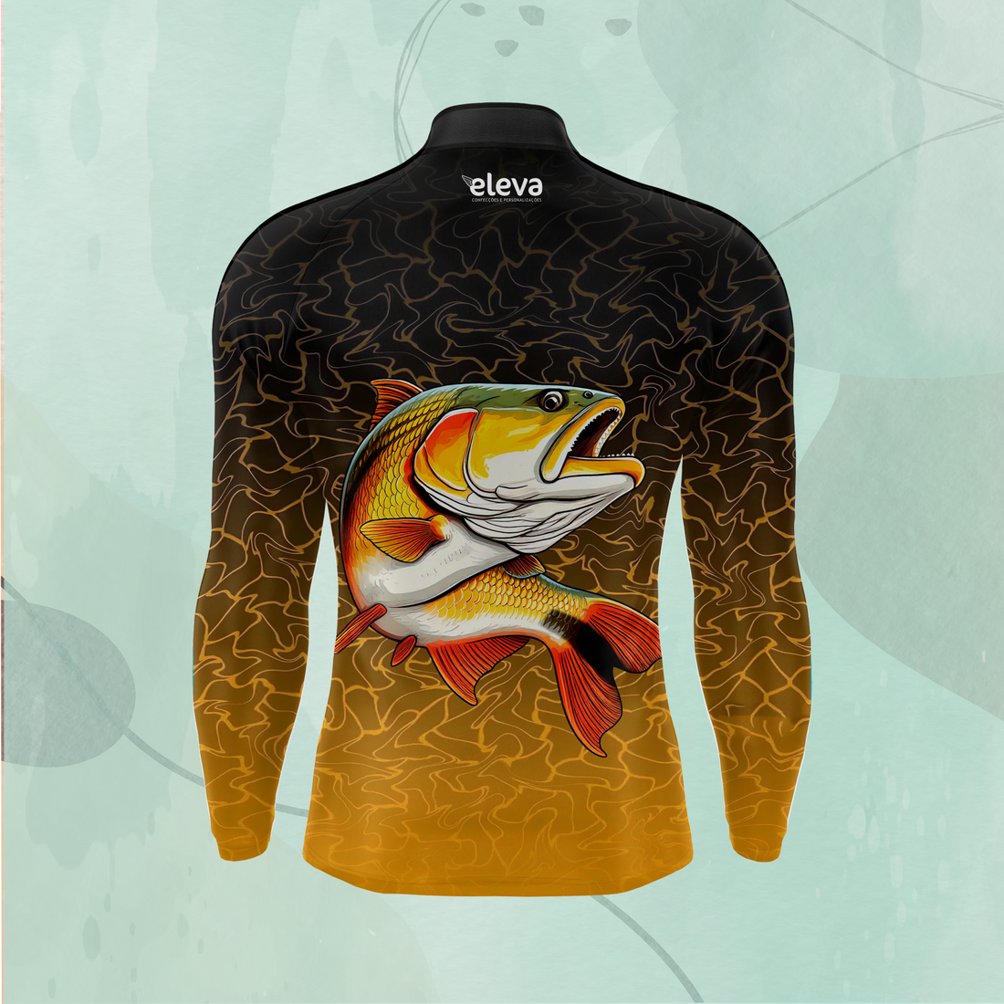 Camiseta de Pesca com Proteção UV (Dourado)