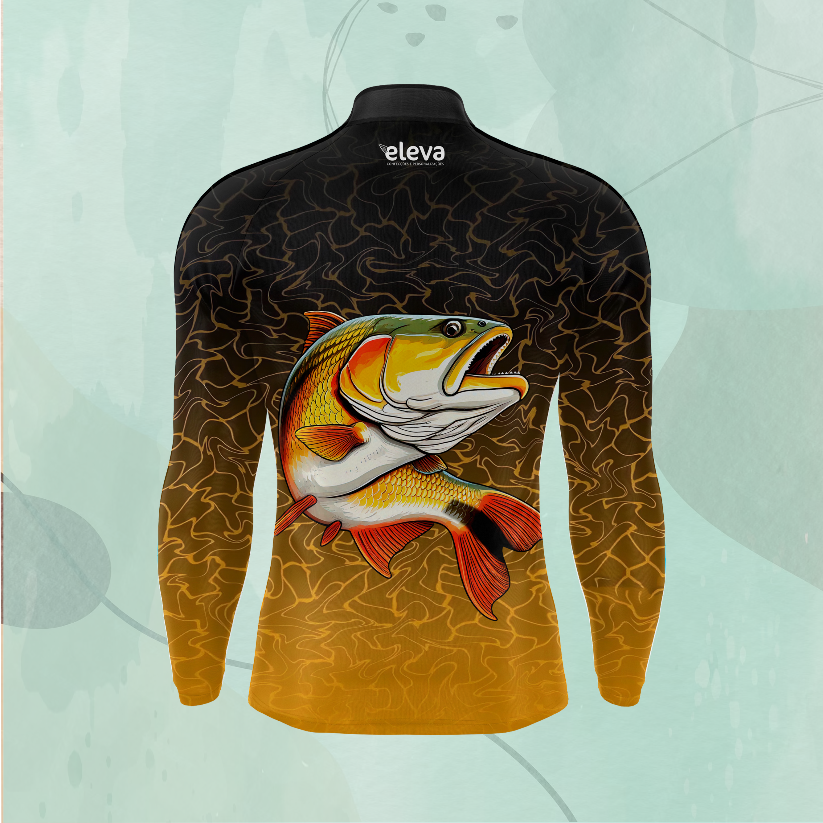Camiseta de Pesca com Proteção UV (Dourado)