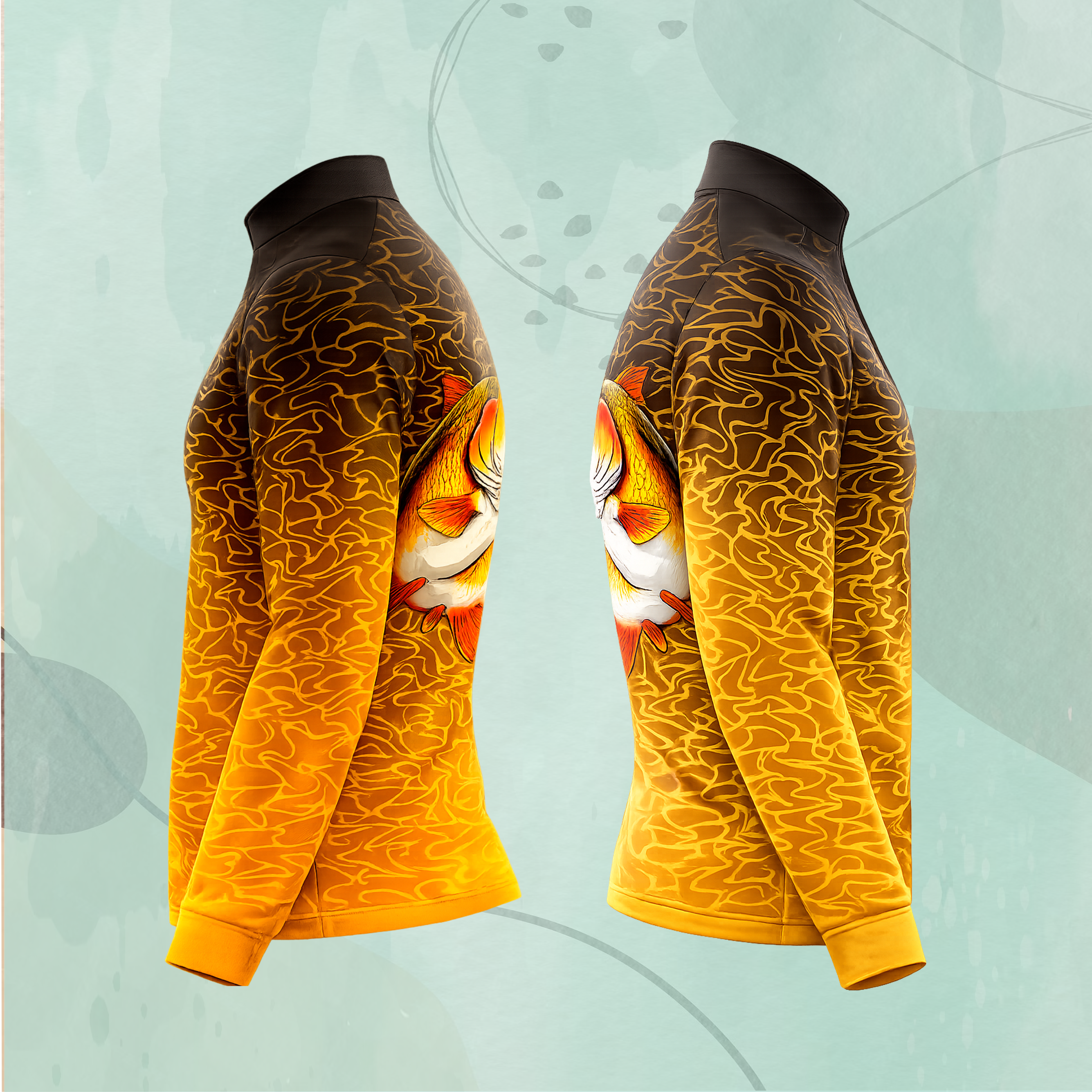 Camiseta de Pesca com Proteção UV (Dourado)